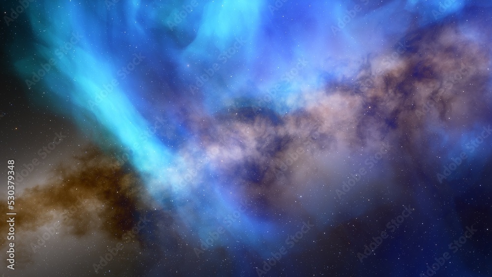 Obraz premium bright nebula, nebula in space, majestic red-purple nebula, beautiful space background 3D render 