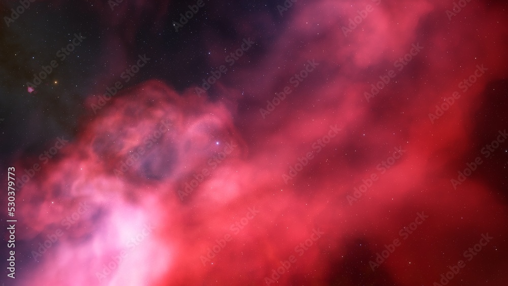 Obraz premium Deep space nebula with stars. Bright and vibrant Multicolor Starfield Infinite space outer space background with nebulas and stars. Star clusters, nebula outer space background 3d render 