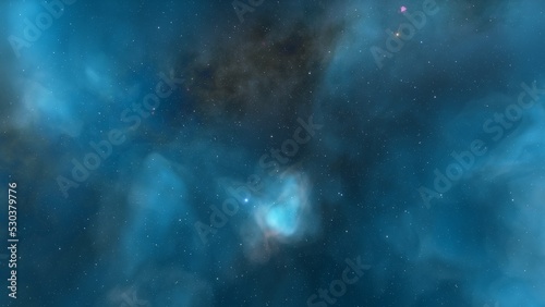 Deep space nebula with stars. Bright and vibrant Multicolor Starfield Infinite space outer space background with nebulas and stars. Star clusters, nebula outer space background 3d render 