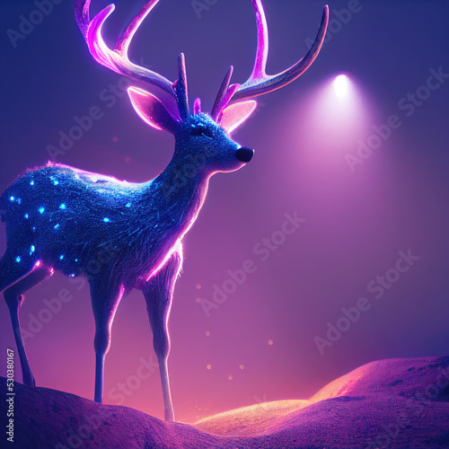 Beautiful deer. Character Design. Concept Art Characters. Book Illustration. Video Game Characters. Serious Digital Painting. CG Artwork . 