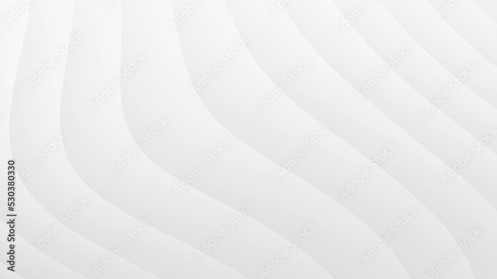 White grey curve waves flowing abstract motion background. Seamless looping. 4K footage