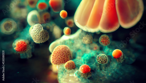 Microscopic life , ecosystem macro view © Ninio