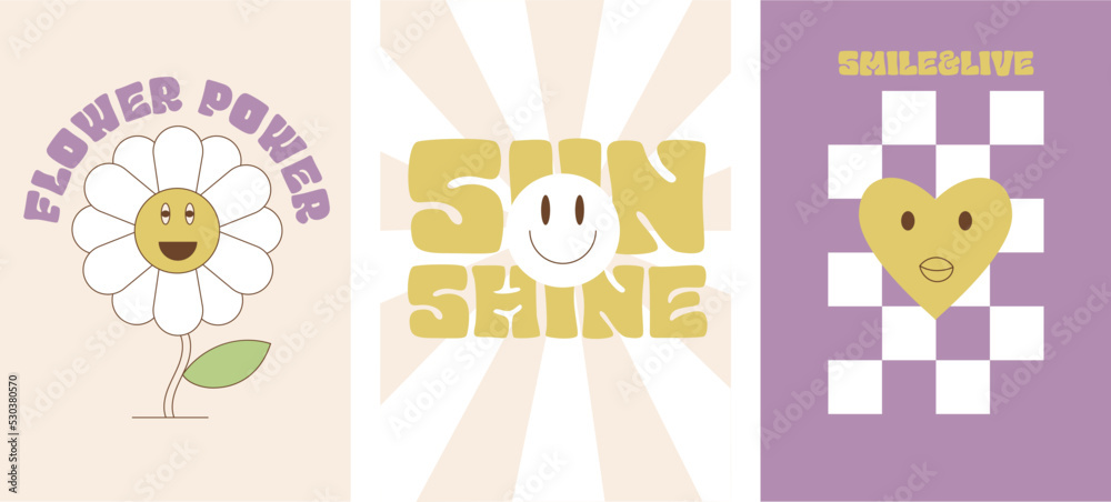 Vector set of design templates in hippie style - frames and prints with copy space for text. Abstract backgrounds for social media stories. Vector set of design templates in hippie style - frames and prints with copy space for text. Abstract backgrounds for social media stories.