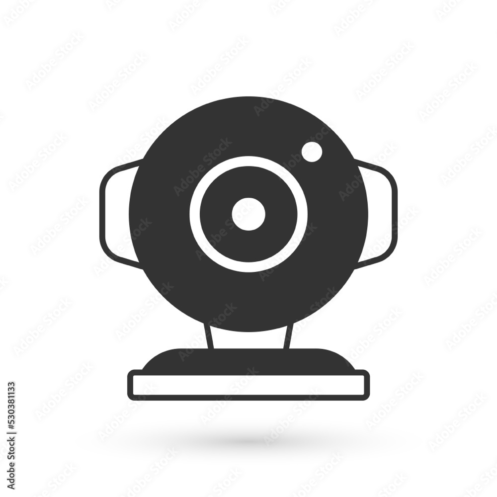 Grey Web camera icon isolated on white background. Chat camera. Webcam icon. Vector Grey Web camera icon isolated on white background. Chat camera. Webcam icon. Vector