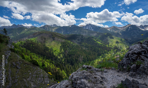 Fototapeta Naklejka Na Ścianę i Meble -  Beautiful view of the Tatra Mountains from the Nosal peak.