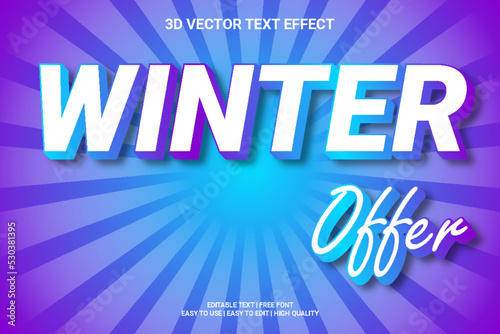 Winter Offer 3d Editable Vector Text Effect