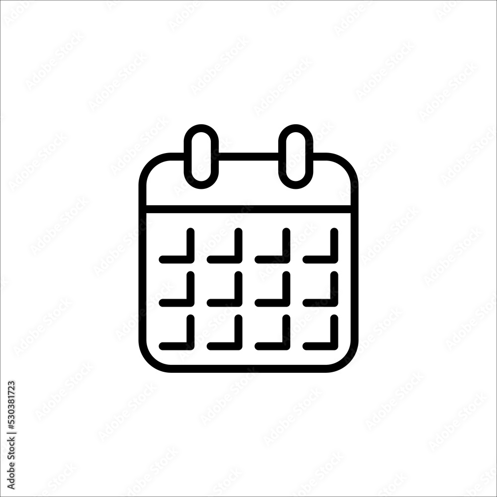 Calendar icon vector. Schedule, date icon symbol illustration on white background. EPS 10 Calendar icon vector. Schedule, date icon symbol illustration on white background. EPS 10