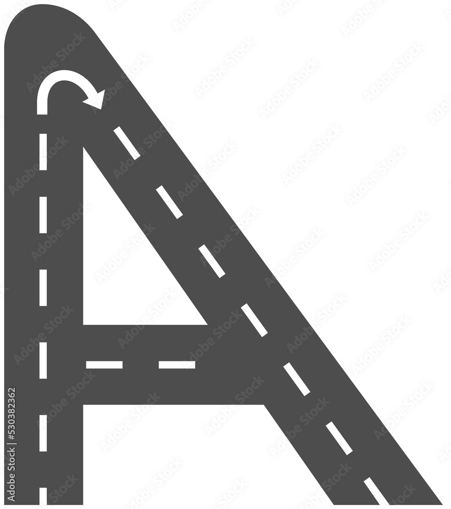 Letter A, Road & Street Alphabet letter. travel concept, png.