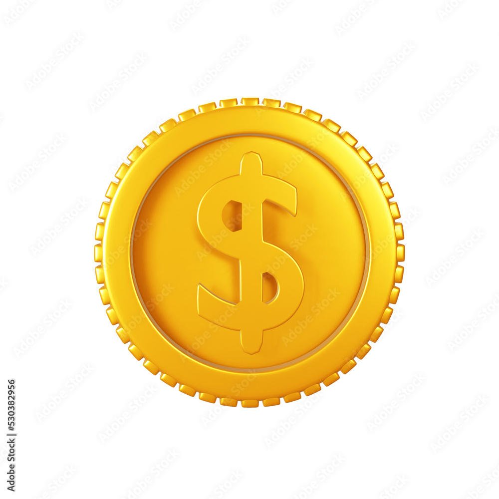 3D Coin on transparent background. Business, finance and investment 3D Coin on transparent background. Business, finance and investment
