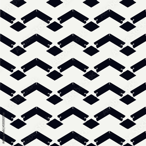 Ethnic seamless pattern. Freehand zigzag stripes print. Boho chic background. Tribal wallpaper. Brush wavy lines. Handdrawn geometric ornament. Chevron backdrop. Indigenous image. Vector art work.