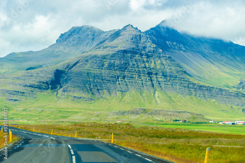 Road and mountains in Iceland - HDR photograph
