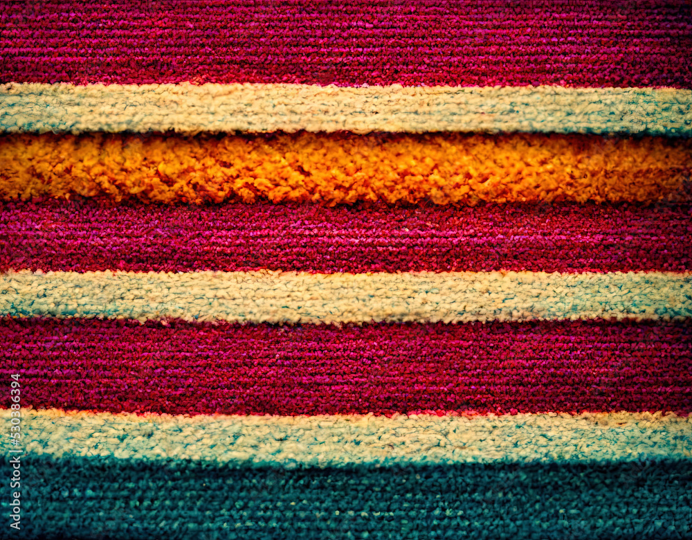 Colored striped knitted fabric design with pattern
