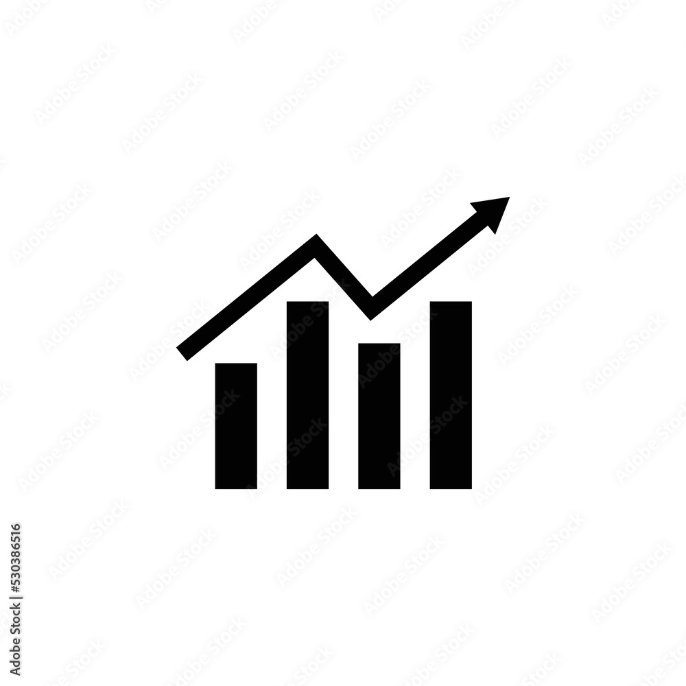 growth chart finance icon vector growth chart finance icon vector