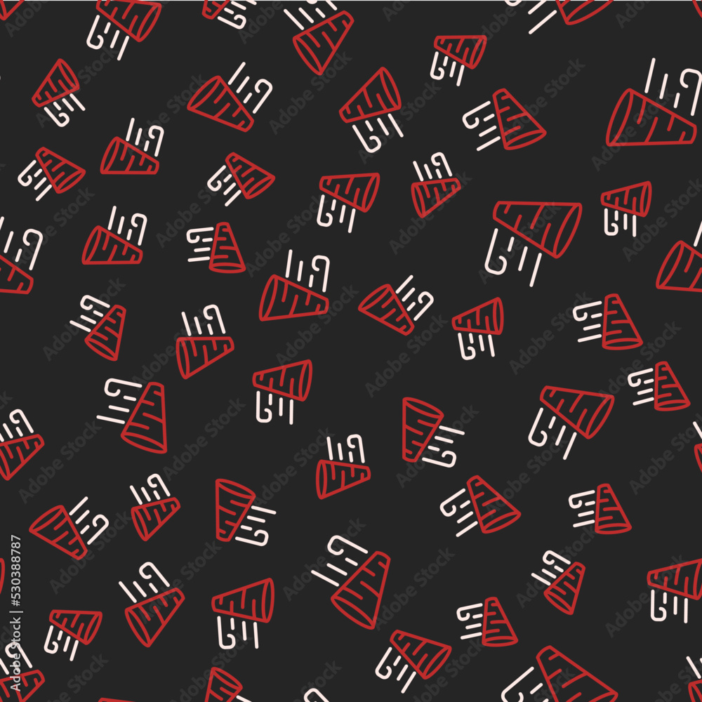 Line Tornado icon isolated seamless pattern on black background. Vector Line Tornado icon isolated seamless pattern on black background. Vector