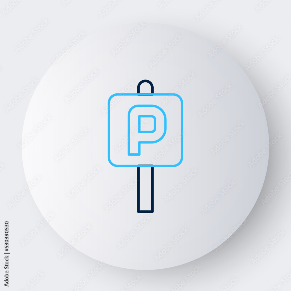 Line Parking icon isolated on white background. Street road sign. Colorful outline concept. Vector