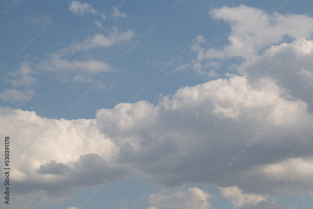 Blue sky and white clouds in the evening sky Blue sky and white clouds in the evening sky