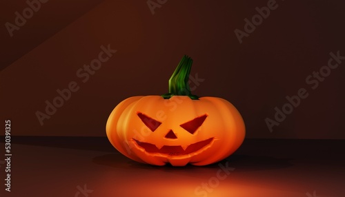 3D Rendering Halloween Pumpkin photo