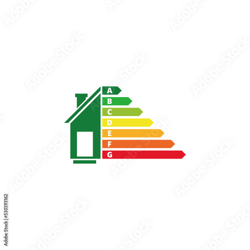 House class energy and economics sign. Energy-efficient house icon isolated on white background