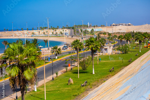 Sandy beach, palm trees and scenic views 