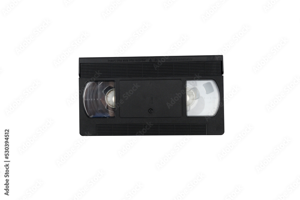 VHS tape casette front. No background.