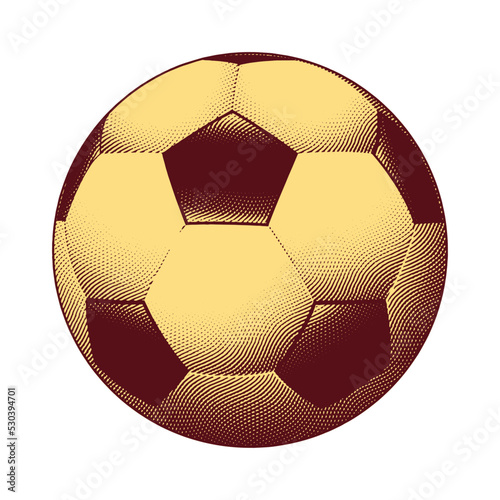 Scratchboard Engraved Football with Yellow Fill