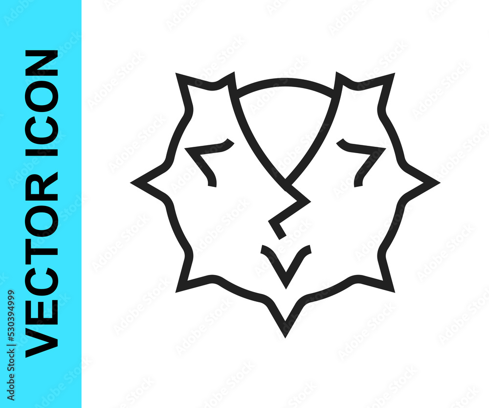 Black line Chestnut icon isolated on white background. Barbed and strong chestnut. Vector Black line Chestnut icon isolated on white background. Barbed and strong chestnut. Vector