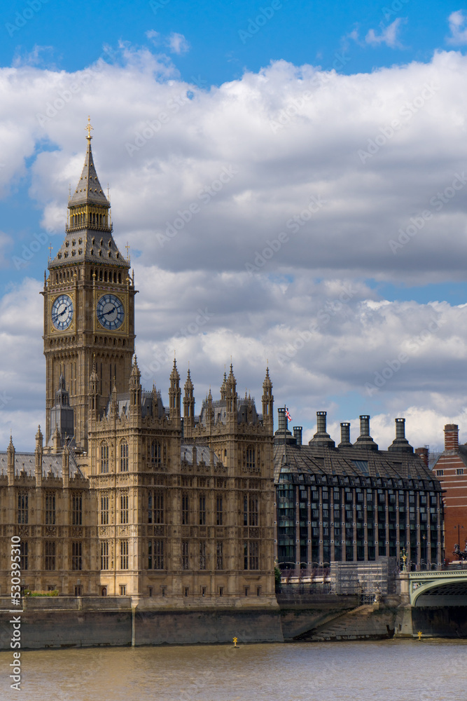Big Ben London British parliament cloudy sky Big Ben London British parliament cloudy sky