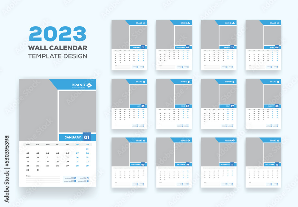 Wall Calendar Schedule 2023 Or Happy New Year Modern Wall Calendar 2023 Template Design Wall Calendar Schedule 2023 Or Happy New Year Modern Wall Calendar 2023 Template Design