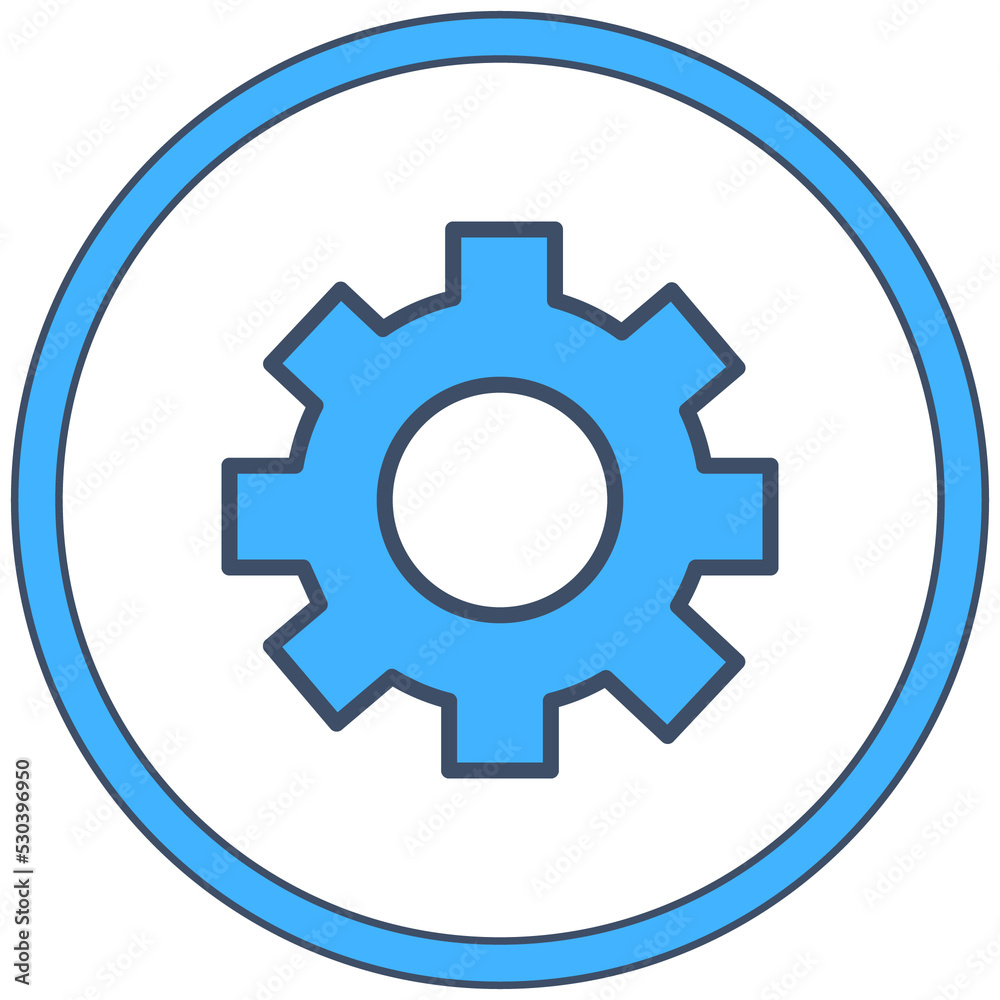 gear settings icon on round button gear settings icon on round button
