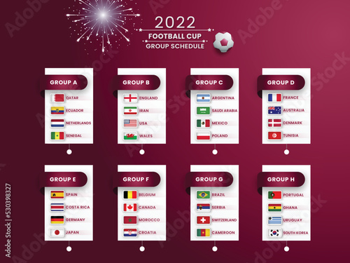 Groups of football world championship in qatar 2022