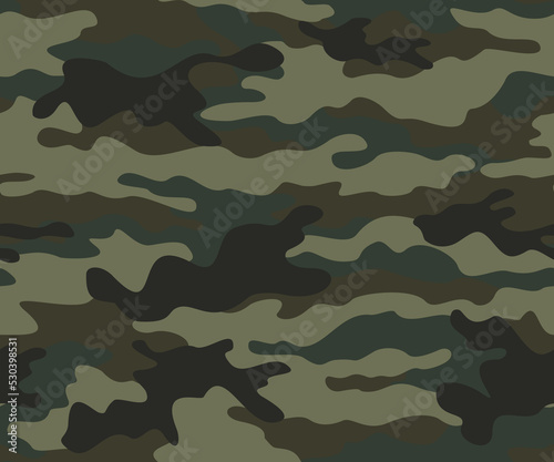 
green military pattern camouflage, army background, vector texture, street print.