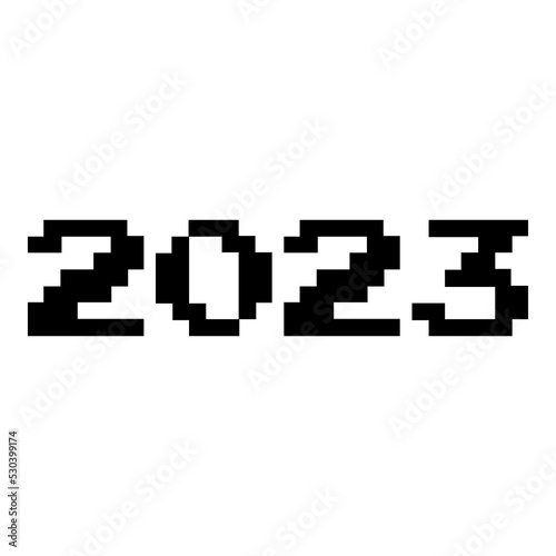 Wallpaper Mural Feliz año nuevo. Cifra 2023 con fuente de juegos de arcade de estilo retro aislada Torontodigital.ca