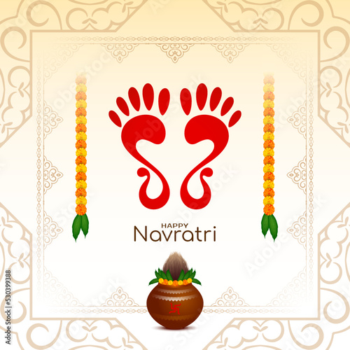 Durga Puja and religious hindu Happy navratri festival background