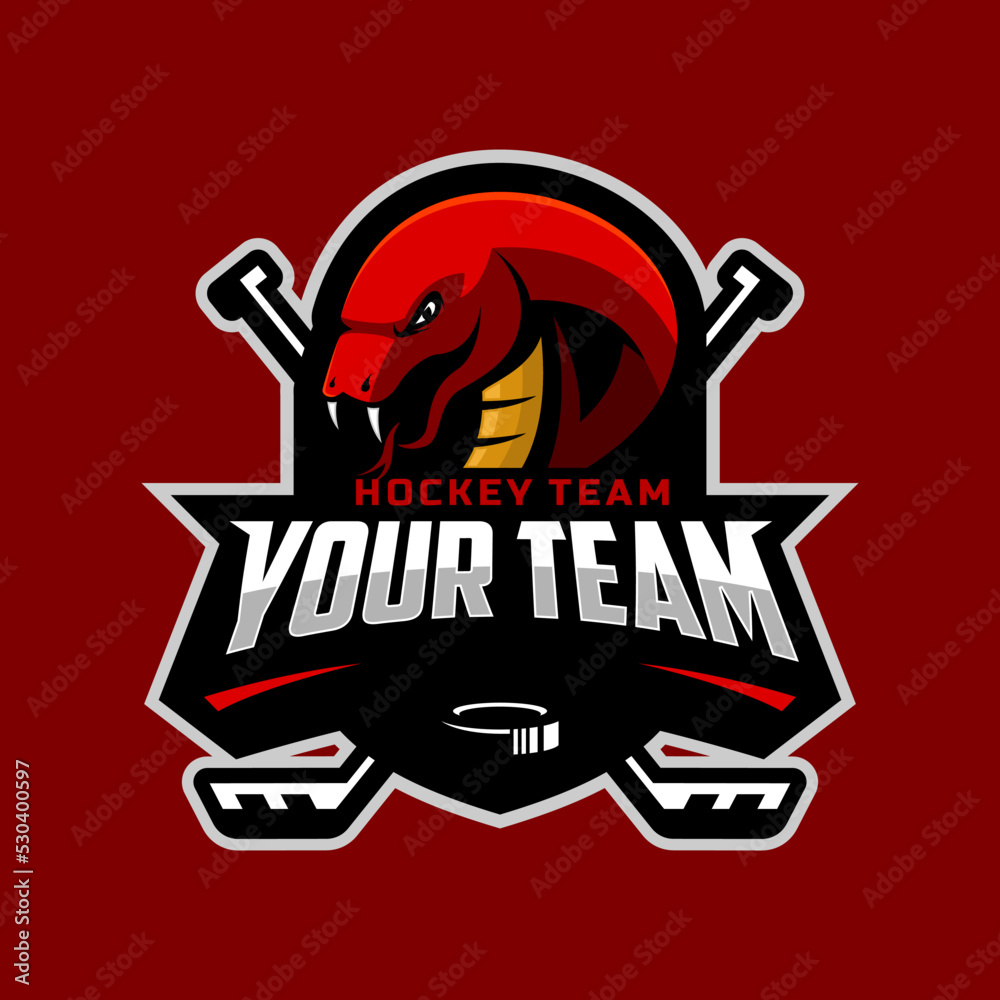 Cobra logo for the ice hockey team logo. vector illustration. With a