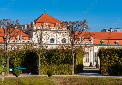Photography Lower Belvedere palace in autumn, Vienna, Austria