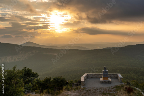 Aussicht vom Lausche- Turm in das Lausitzer Gebirge photo