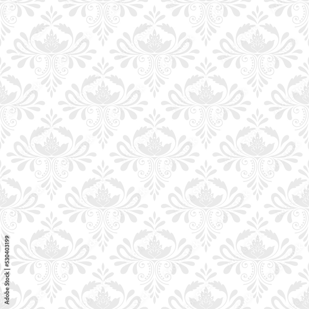 Elegant seamless pattern, floral vector elements on white background, vintage decorative backdrop for wrapping paper, wallpaper, textile, fabric, napkins, sumptuous light leaf ornament for your design Elegant seamless pattern, floral vector elements on white background, vintage decorative backdrop for wrapping paper, wallpaper, textile, fabric, napkins, sumptuous light leaf ornament for your design