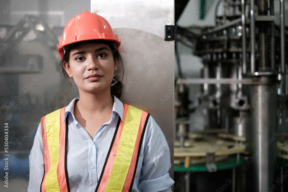 Professional engineering, worker, woman Quality control, maintenance, check in factory, warehouse Workshop for factory operators, engineering women control.