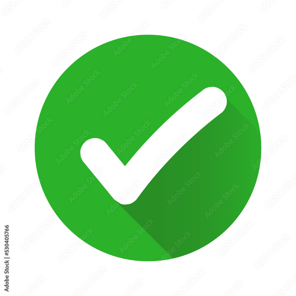 Check mark and shadow. Modern check icon. Vector. Check mark and shadow. Modern check icon. Vector.