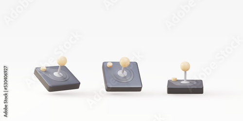 3d set Realistic old  gamepads isolated on white background. Vector illustration.