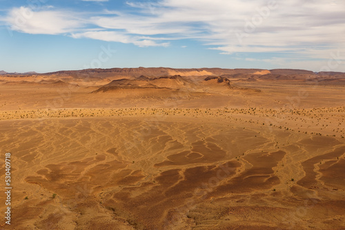 Sahara Desert. View of the valley and mountains. Errachidia Province, Morocco