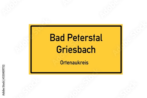 Isolated German city limit sign of Bad Peterstal Griesbach located in Baden-W�rttemberg photo