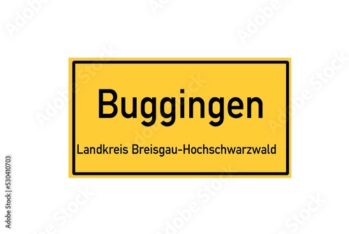 Isolated German city limit sign of Buggingen located in Baden-W�rttemberg photo