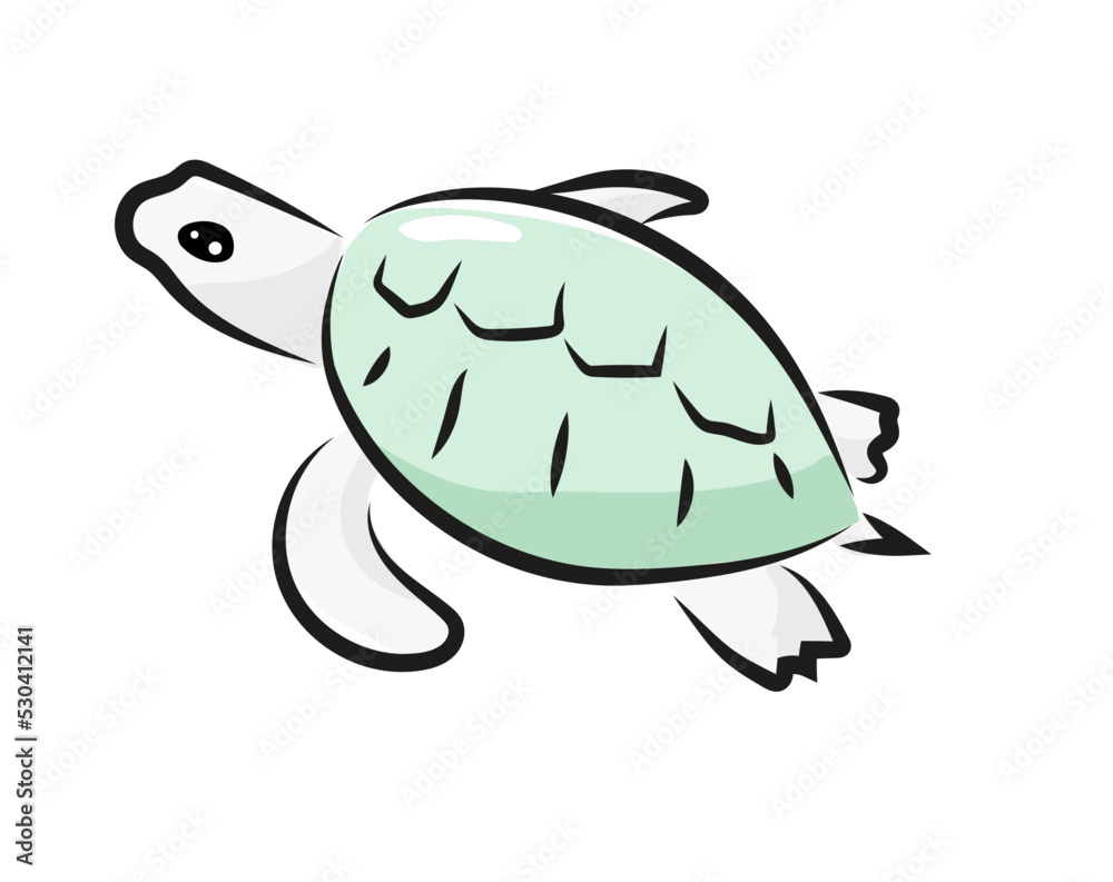 Żółw ilustracja - obrazy, fototapety, plakaty 