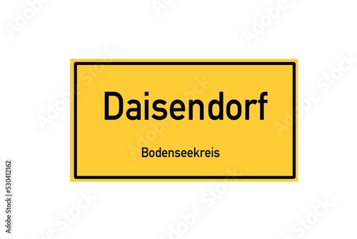 Isolated German city limit sign of Daisendorf located in Baden-W�rttemberg photo