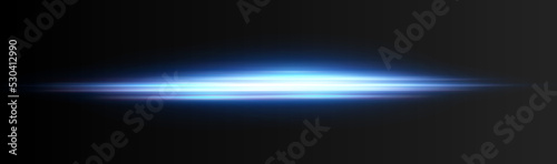 Blue horizontal lens flares pack. Laser beams, horizontal light rays.Beautiful light flares. Glowing streaks on dark background. Collection effect light blue line png.