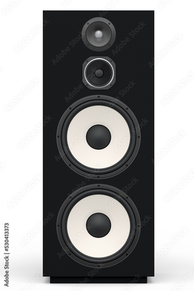 Hi-fi speakers with loudspeakers for sound recording studio on white background. Hi-fi speakers with loudspeakers for sound recording studio on white background.