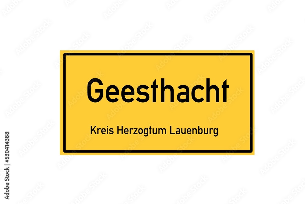 Obraz premium Isolated German city limit sign of Geesthacht located in Schleswig-Holstein