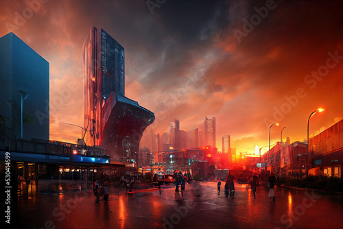 Red city, dystopia