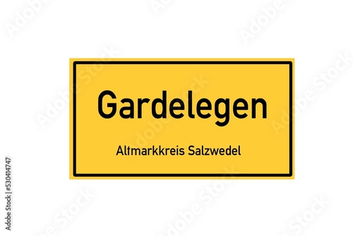 Isolated German city limit sign of Gardelegen located in Sachsen-Anhalt photo